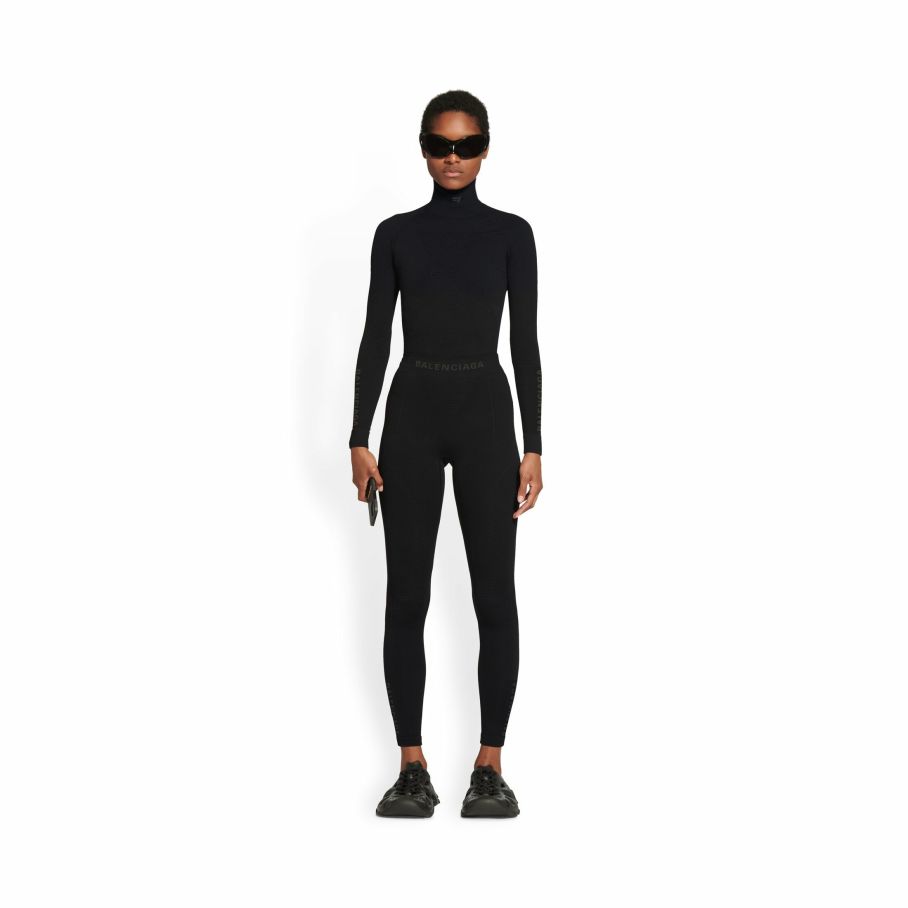 Women Balenciaga Activewear | Women'S Athletic Leggings In Black