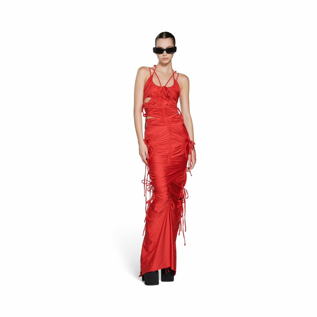 Women Balenciaga Dresses & Skirts | Women'S Patched Bikini Dress In Red